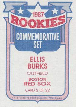 1988 Topps - Glossy Rookies #2 Ellis Burks Back