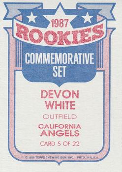 1988 Topps - Glossy Rookies #5 Devon White Back