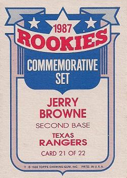 1988 Topps - Glossy Rookies #21 Jerry Browne Back