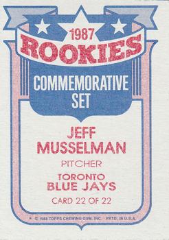 1988 Topps - Glossy Rookies #22 Jeff Musselman Back