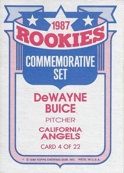 1988 Topps - Glossy Rookies #4 DeWayne Buice Back