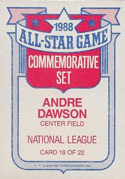 1989 Topps - Glossy All-Stars #18 Andre Dawson Back