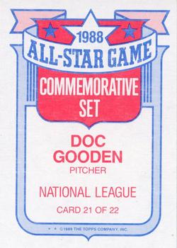 1989 Topps - Glossy All-Stars #21 Doc Gooden Back