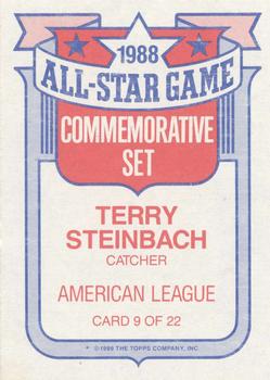 1989 Topps - Glossy All-Stars #9 Terry Steinbach Back