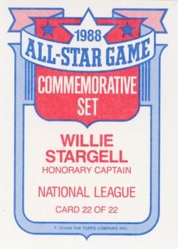 1989 Topps - Glossy All-Stars #22 Willie Stargell Back