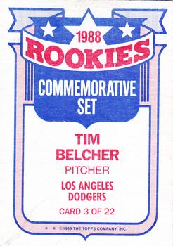 1989 Topps - Glossy Rookies #3 Tim Belcher Back
