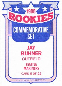 1989 Topps - Glossy Rookies #5 Jay Buhner Back