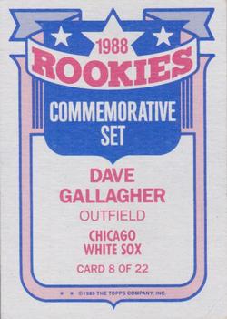 1989 Topps - Glossy Rookies #8 Dave Gallagher Back