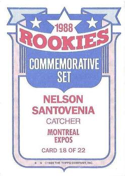 1989 Topps - Glossy Rookies #18 Nelson Santovenia Back