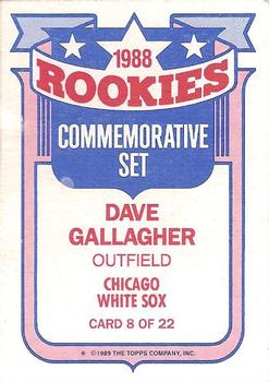 1989 Topps - Glossy Rookies #8 Dave Gallagher Back