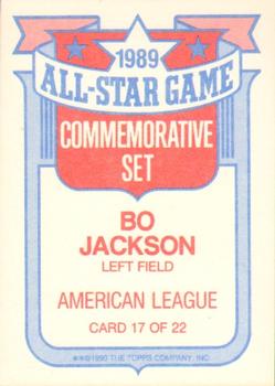 1990 Topps - Glossy All-Stars #17 Bo Jackson Back