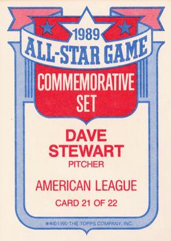 1990 Topps - Glossy All-Stars #21 Dave Stewart Back