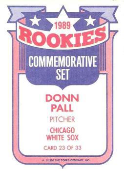 1990 Topps - Glossy Rookies #23 Donn Pall Back