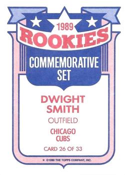1990 Topps - Glossy Rookies #26 Dwight Smith Back