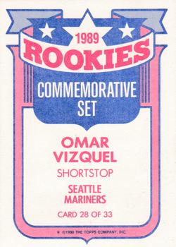 1990 Topps - Glossy Rookies #28 Omar Vizquel Back