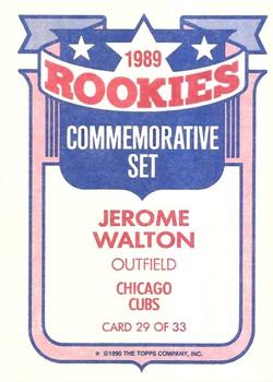 1990 Topps - Glossy Rookies #29 Jerome Walton Back