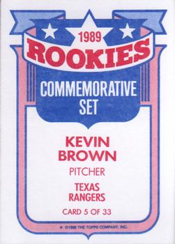 1990 Topps - Glossy Rookies #5 Kevin Brown Back