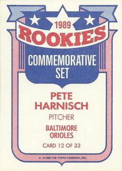 1990 Topps - Glossy Rookies #12 Pete Harnisch Back