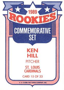 1990 Topps - Glossy Rookies #15 Ken Hill Back