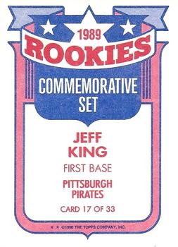 1990 Topps - Glossy Rookies #17 Jeff King Back