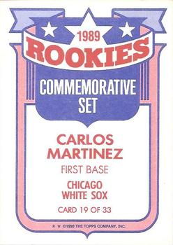 1990 Topps - Glossy Rookies #19 Carlos Martinez Back