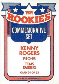 1990 Topps - Glossy Rookies #24 Kenny Rogers Back
