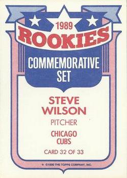 1990 Topps - Glossy Rookies #32 Steve Wilson Back