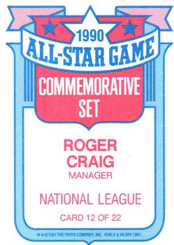1991 Topps - Glossy All-Stars #12 Roger Craig Back