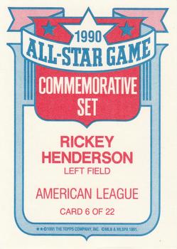 1991 Topps - Glossy All-Stars #6 Rickey Henderson Back