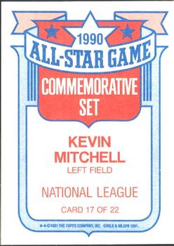 1991 Topps - Glossy All-Stars #17 Kevin Mitchell Back