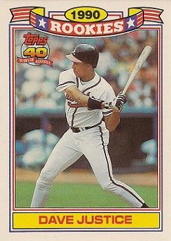 1991 Topps - Glossy Rookies #15 Dave Justice Front