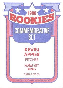1991 Topps - Glossy Rookies #2 Kevin Appier Back