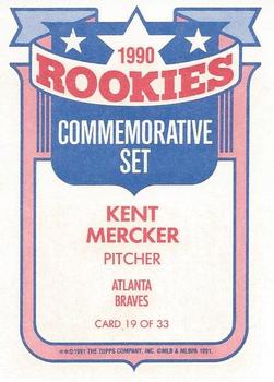 1991 Topps - Glossy Rookies #19 Kent Mercker Back