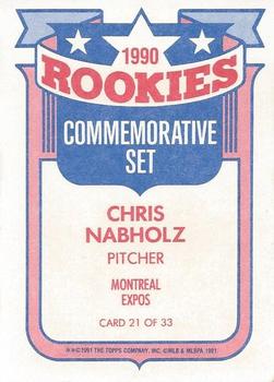 1991 Topps - Glossy Rookies #21 Chris Nabholz Back