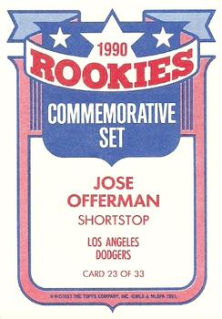 1991 Topps - Glossy Rookies #23 Jose Offerman Back
