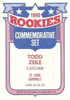 1991 Topps - Glossy Rookies #33 Todd Zeile Back