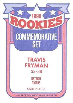 1991 Topps - Glossy Rookies #9 Travis Fryman Back