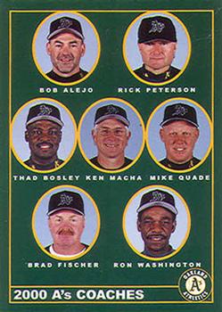2000 Plumbers Union Oakland Athletics #28 Bob Alejo / Rick Peterson / Thad Bosley / Ken Macha / Mike Quade / Brad Fischer / Ron Washington Front