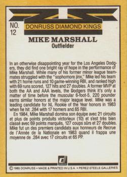 1985 Leaf #12 Mike Marshall Back