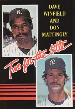 1985 Leaf #140 Two for the Title (Dave Winfield / Don Mattingly) Front