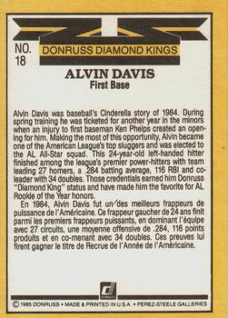 1985 Leaf #18 Alvin Davis Back