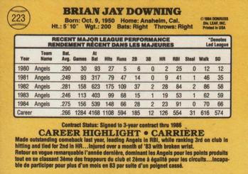 1985 Leaf #223 Brian Downing Back
