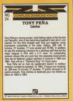 1985 Leaf #24 Tony Pena Back