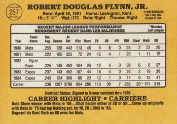 1985 Leaf #257 Doug Flynn Back