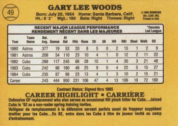 1985 Leaf #49 Gary Woods Back