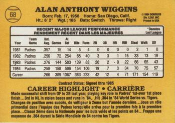 1985 Leaf #68 Alan Wiggins Back