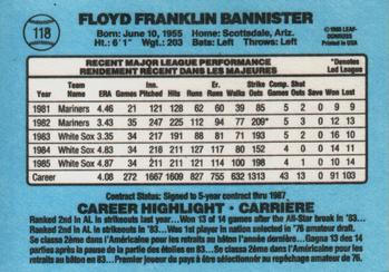 1986 Leaf #118 Floyd Bannister Back
