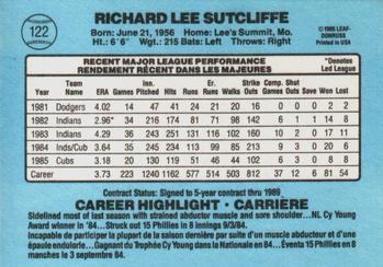 1986 Leaf #122 Rick Sutcliffe Back