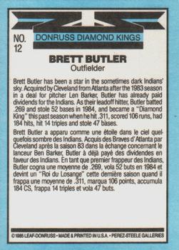 1986 Leaf #12 Brett Butler Back