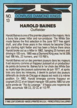 1986 Leaf #13 Harold Baines Back